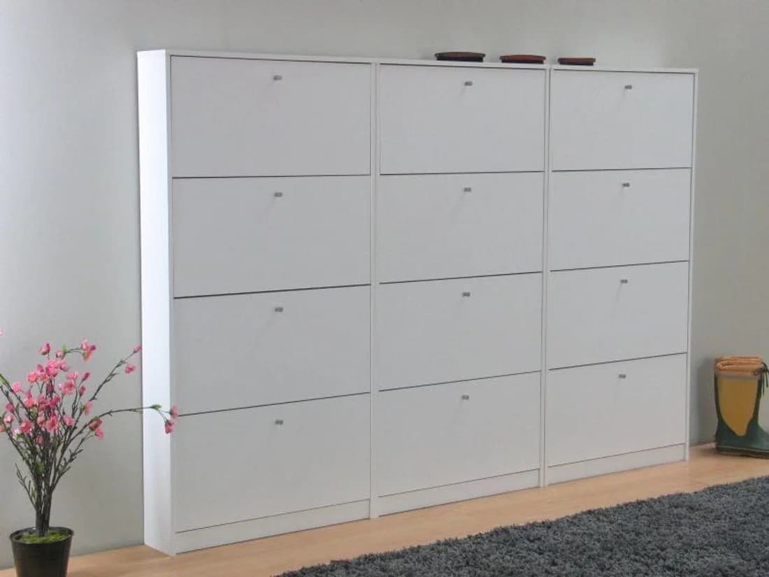 ebuy24 Schuhschrank Escape 12 Türen Weiß