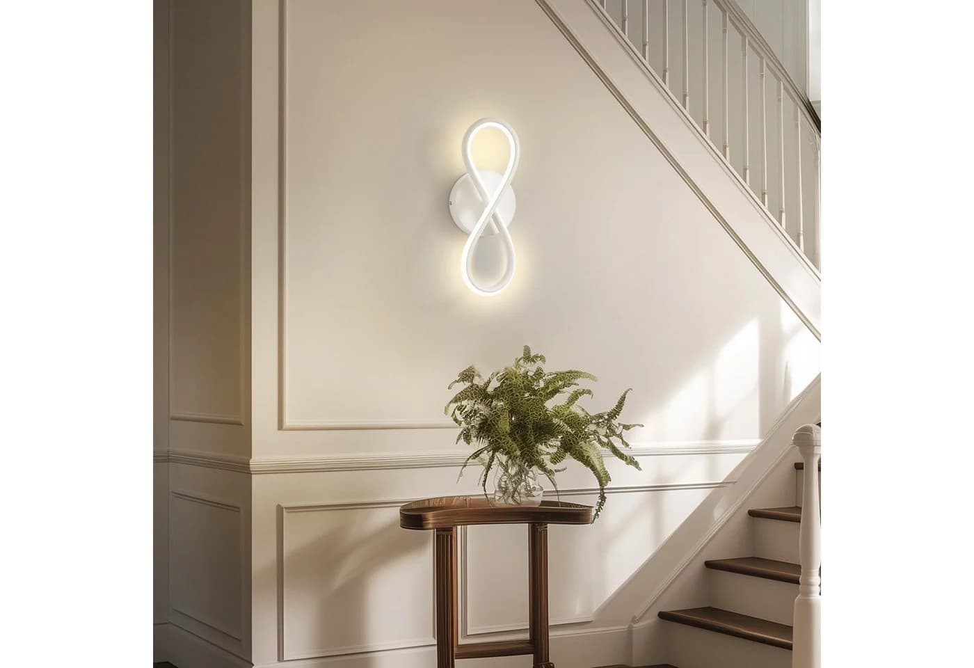 ZMH LED Wandleuchte 8-förmig Modern 7W Warmweiß Schwarz