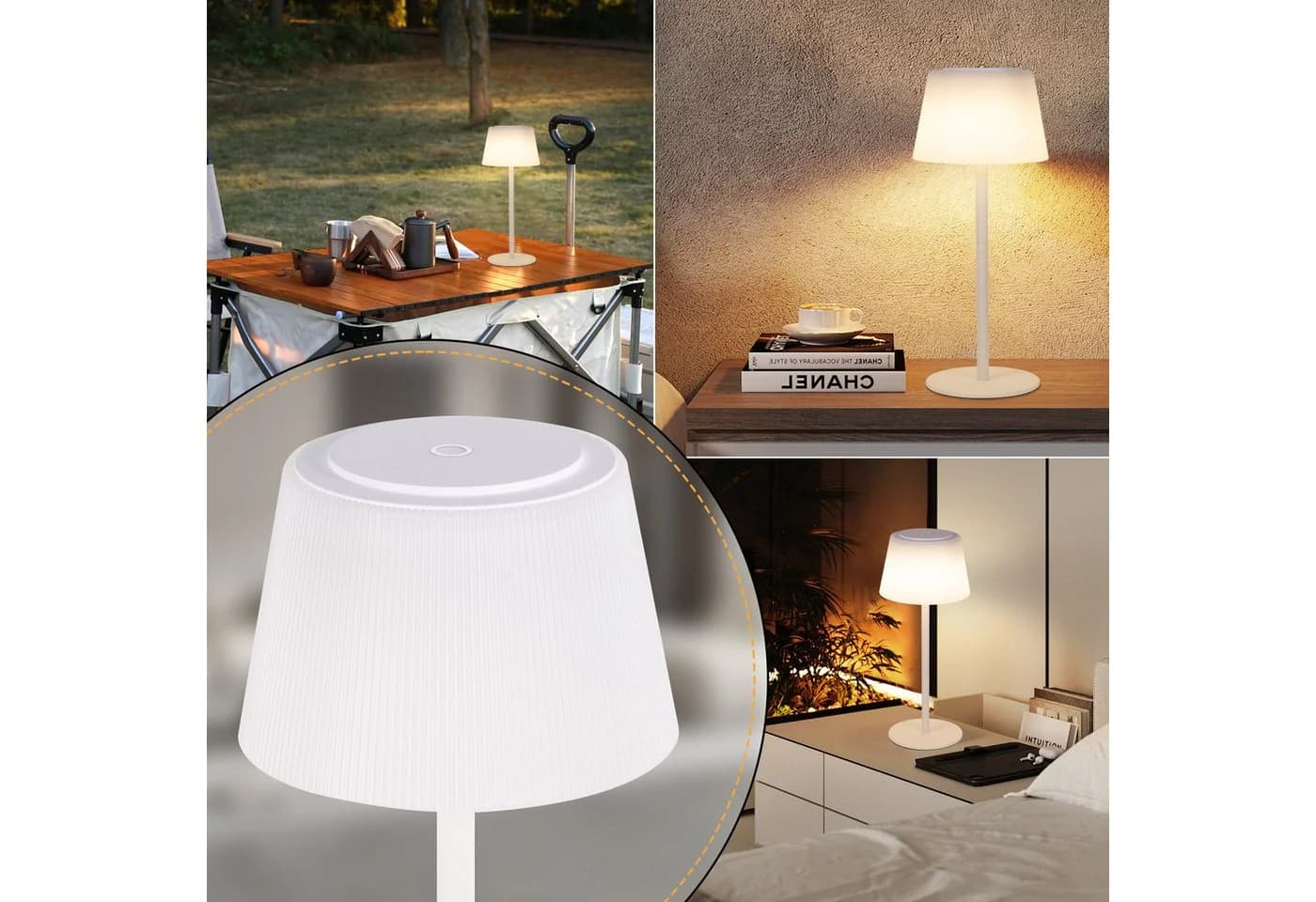 ZMH LED Tischleuchte Touch Dimmbar 3600mAh Batterie 3000-5000K