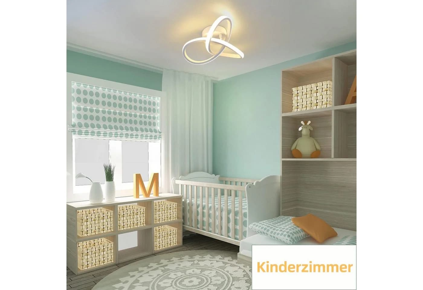 ZMH LED Deckenleuchte 3 Blatten 20W Warmweiß 25cm