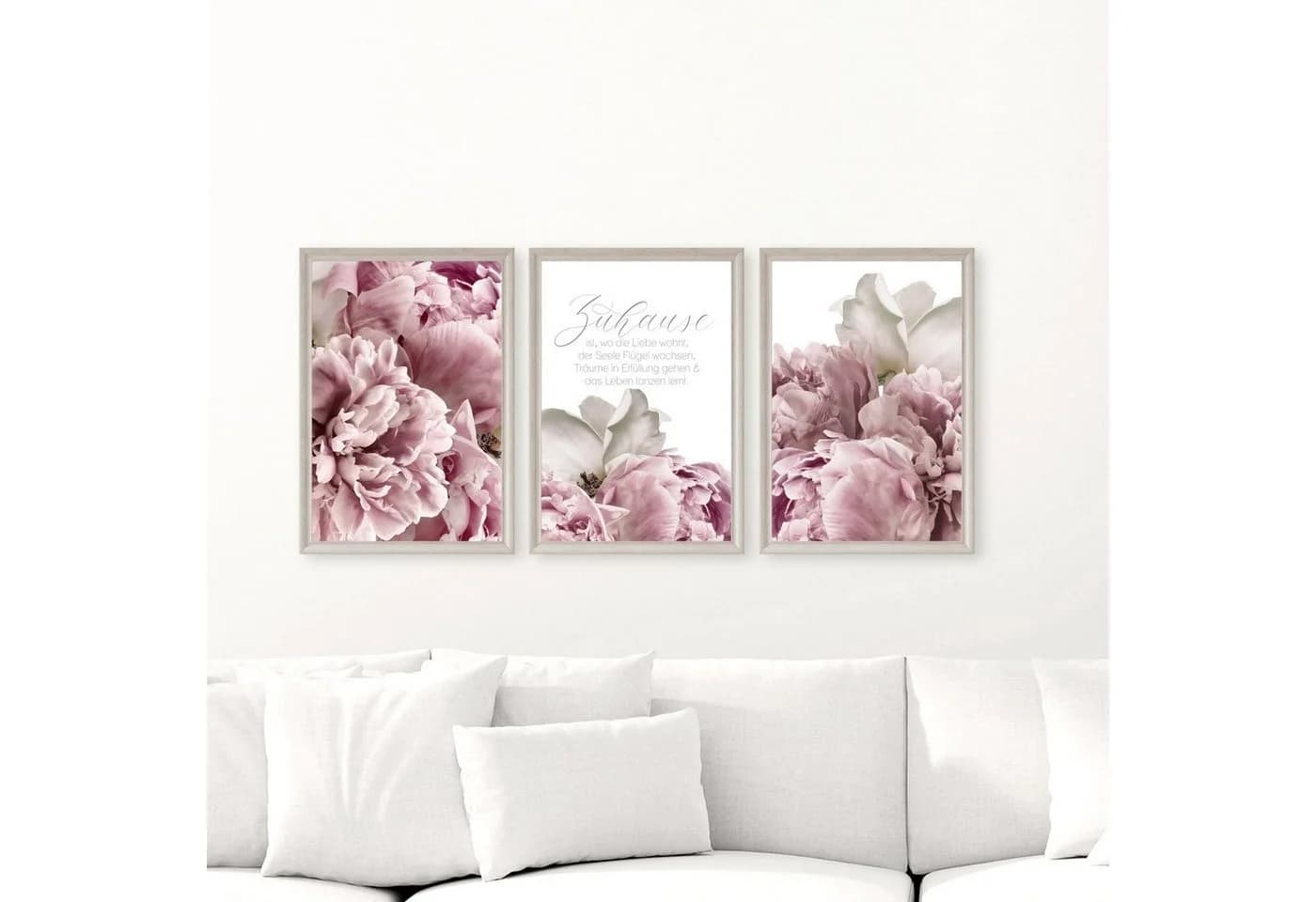 homestyle-accessoires Poster Bilderset ZUHAUSE IST WO DIE LIEBE WOHNT 3er-Set
