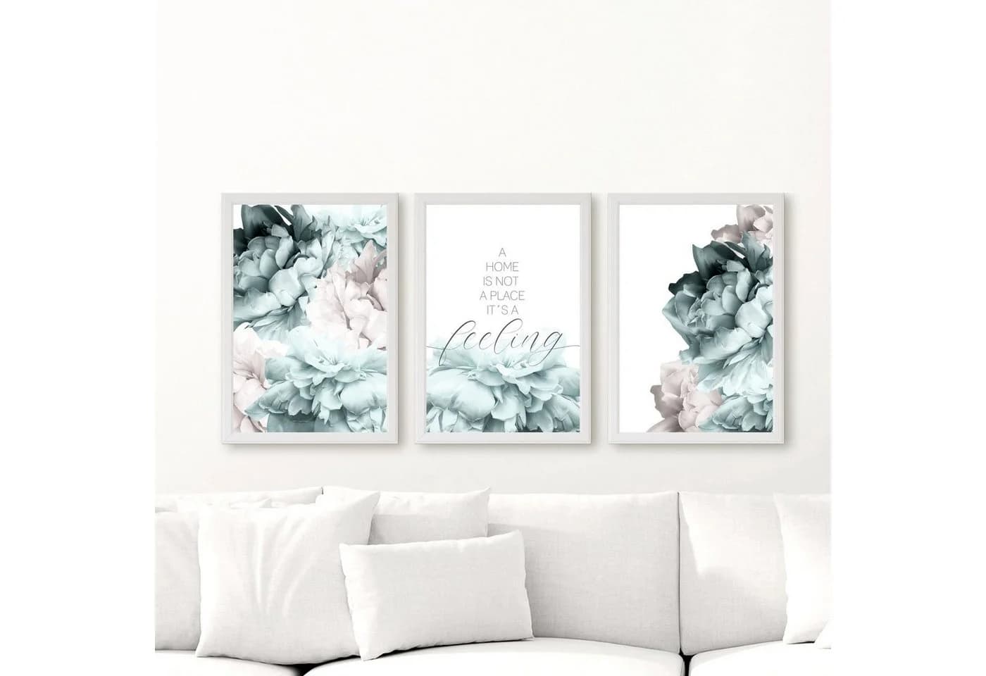 homestyle-accessoires Poster 3er Set Türkis HOME IS A FEELING