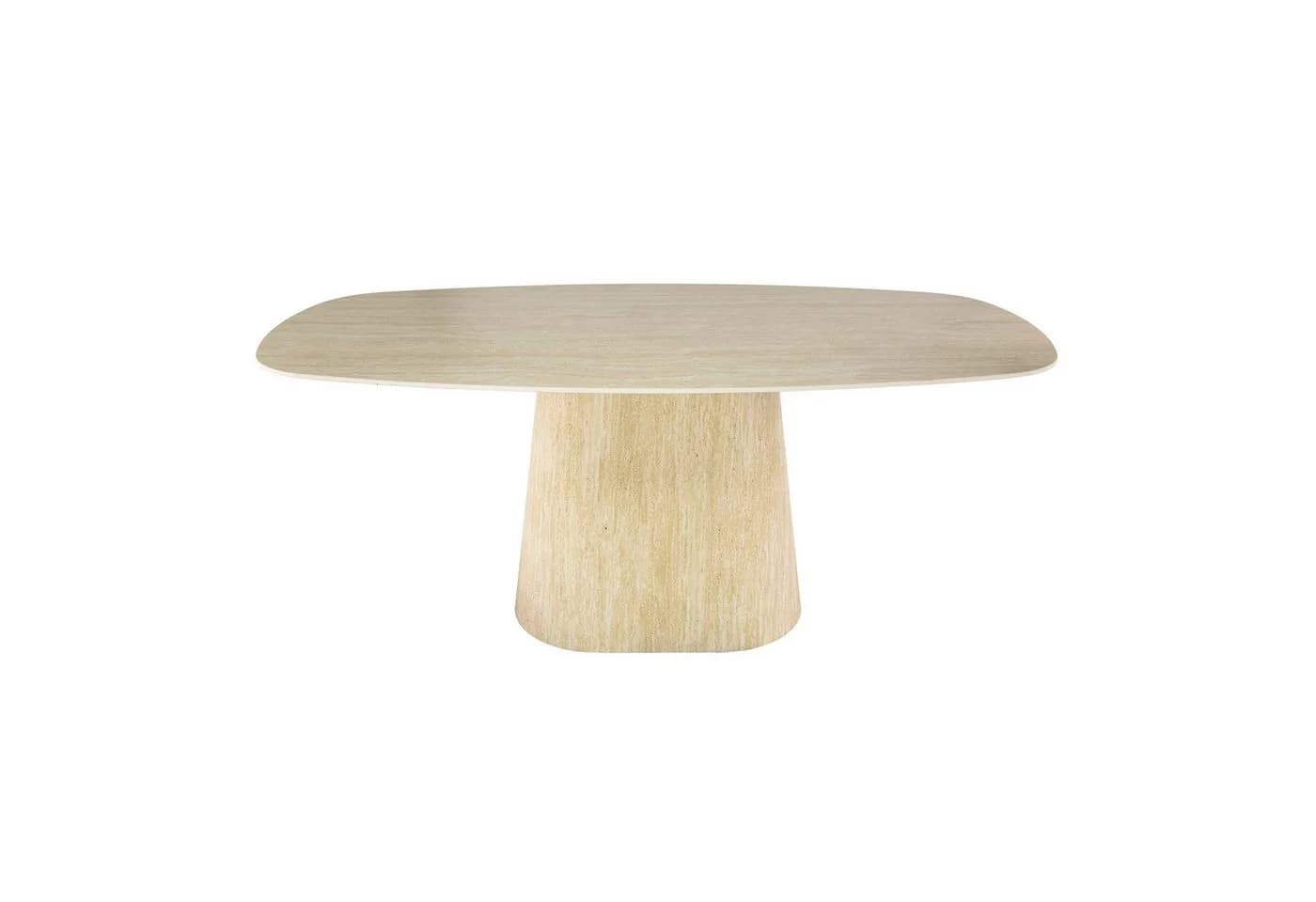 Maison ESTO Esstisch Percino Oval Keramik Travertinoptik