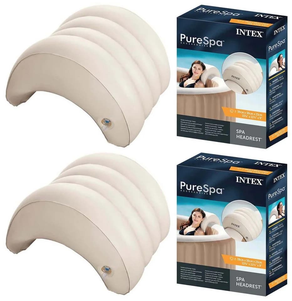 Intex Whirlpoolkopfstütze SET 2 Stk. Beige/Weiß Aufblasbar