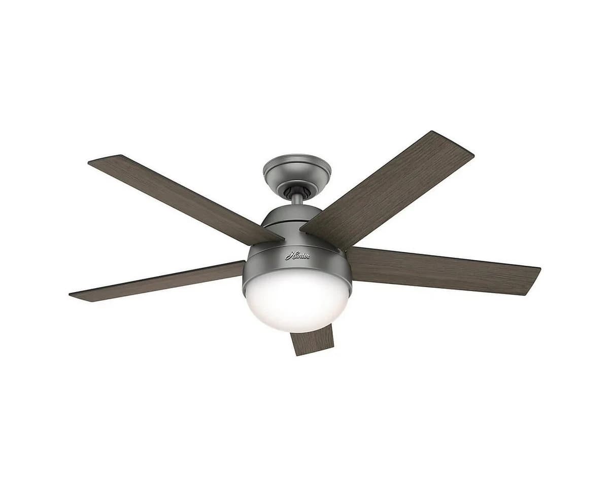 Hunter Deckenventilator Stile Silber mit Licht & Fernbedienung