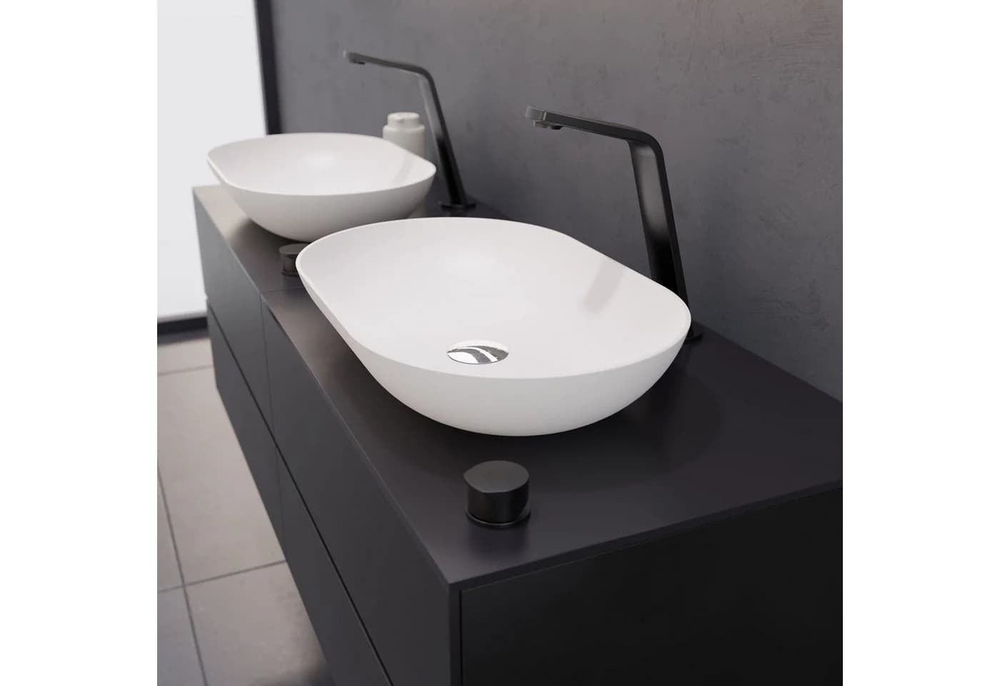Bernstein Waschtischarmatur XELO-Flex 260 Hoher Auslauf Schwarz Matt