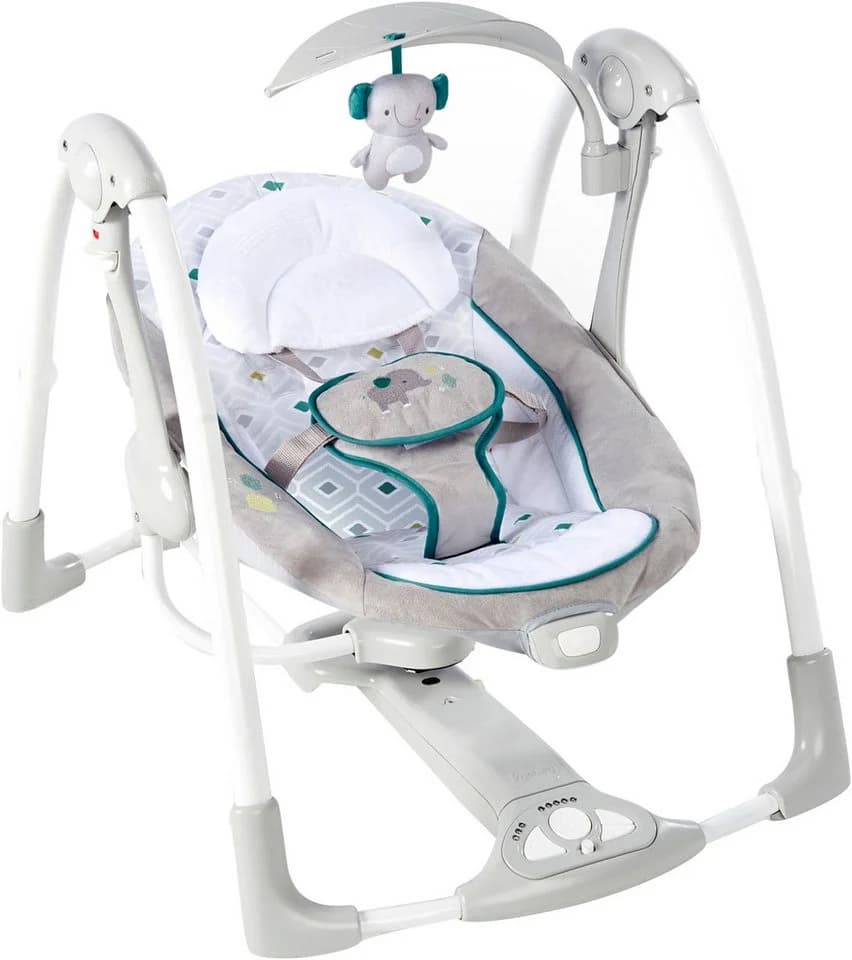 Ingenuity Babyschaukel ConvertMe Swing-2-Seat Portable Swing - Nash, mit automatischer Schaukelfunktion und Sound-Effekt