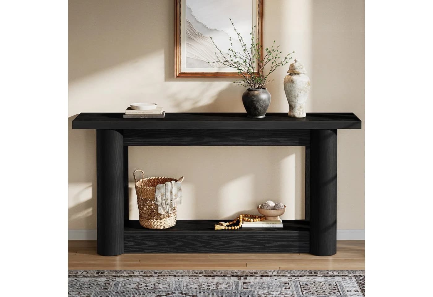 Tribesigns Konsolentisch 160 cm Schwarz Modern