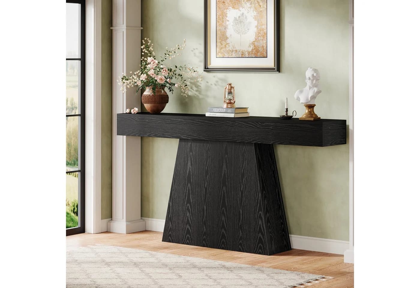Tribesigns Konsolentisch 160 cm Schwarz Modern