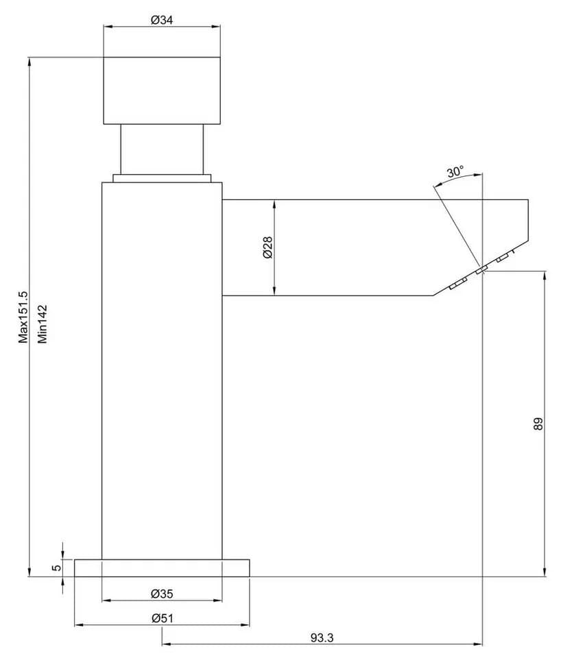 Tuganna Waschtischarmatur Timer Kaltwasserarmatur Wasserstopp-Funktion