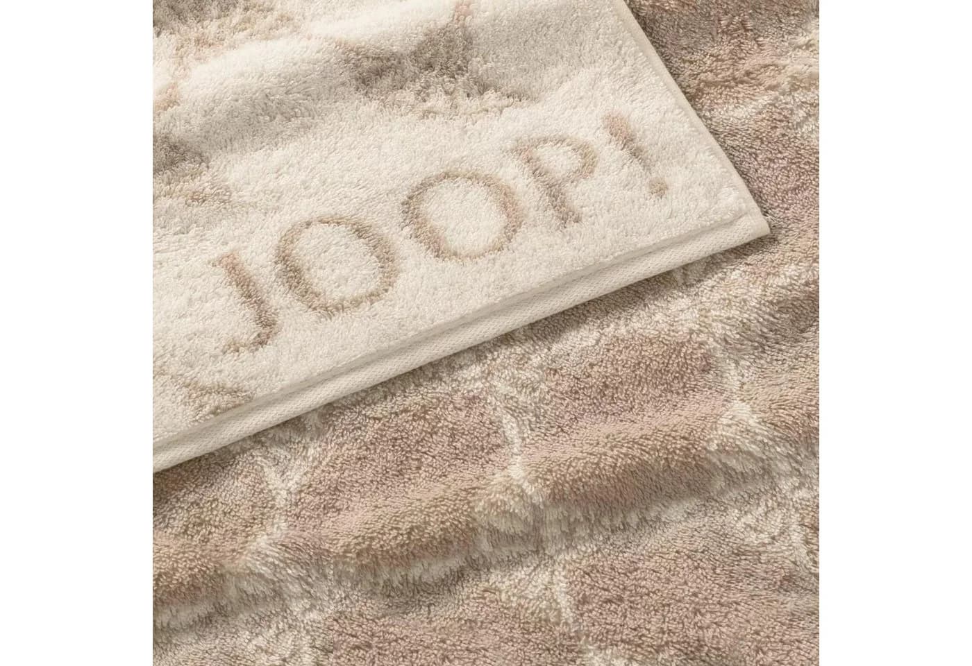 JOOP! Handtuch Cornflower 2 Stück Creme 50x100, Walkfrottier, Baumwolle