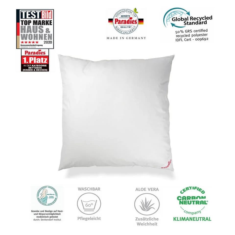Paradies Softy Kopfkissen 80x80 cm Baumwolle Aloe Vera