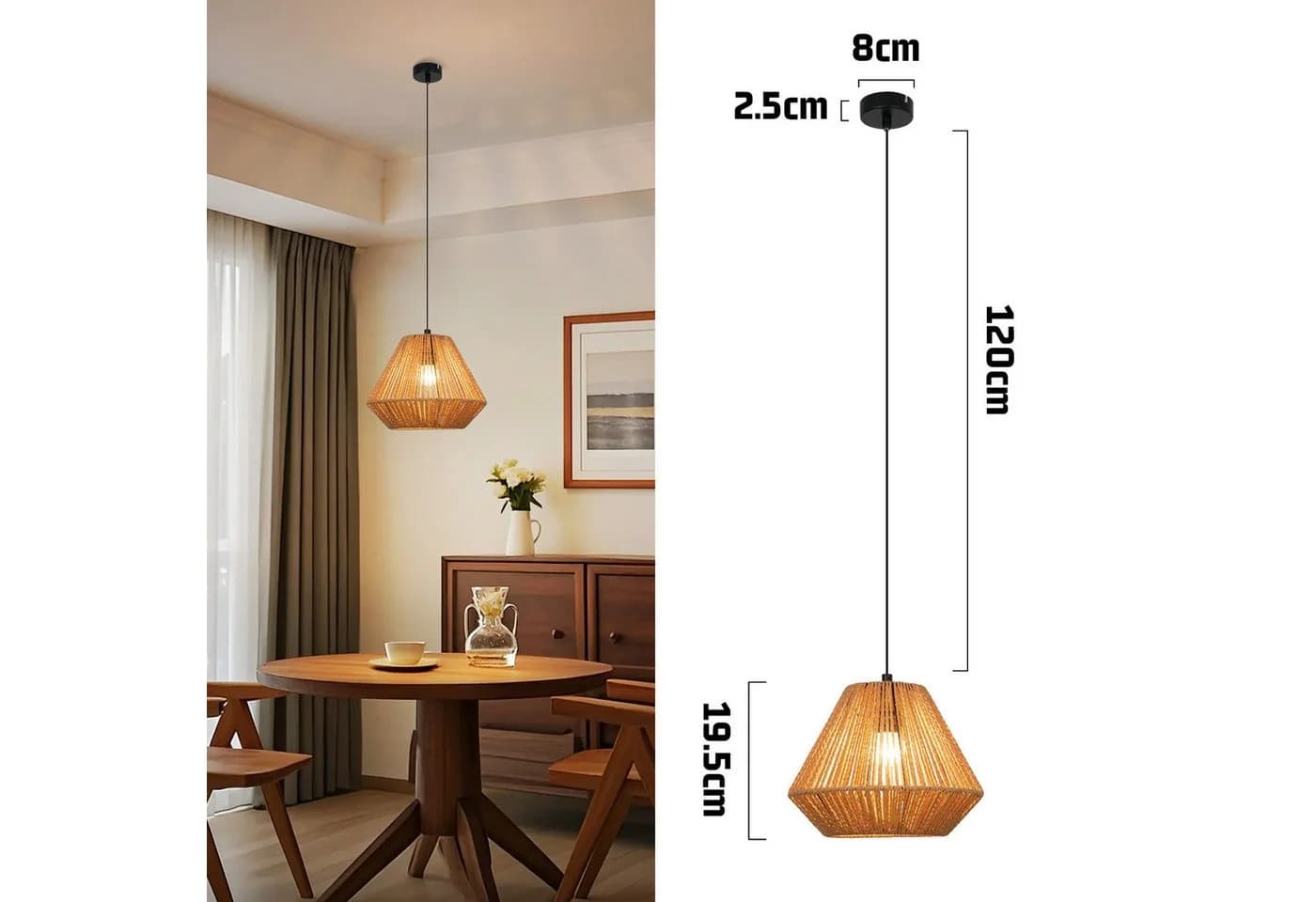 ZMH Pendelleuchte Esszimmer 1 Flammig Vintage Laterne Design Hängeleuchte E27