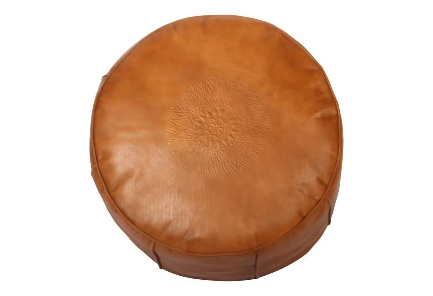 Casa Moro Pouf Marokkanisches Leder Sitzkissen Asli Orange XL Bodenkissen