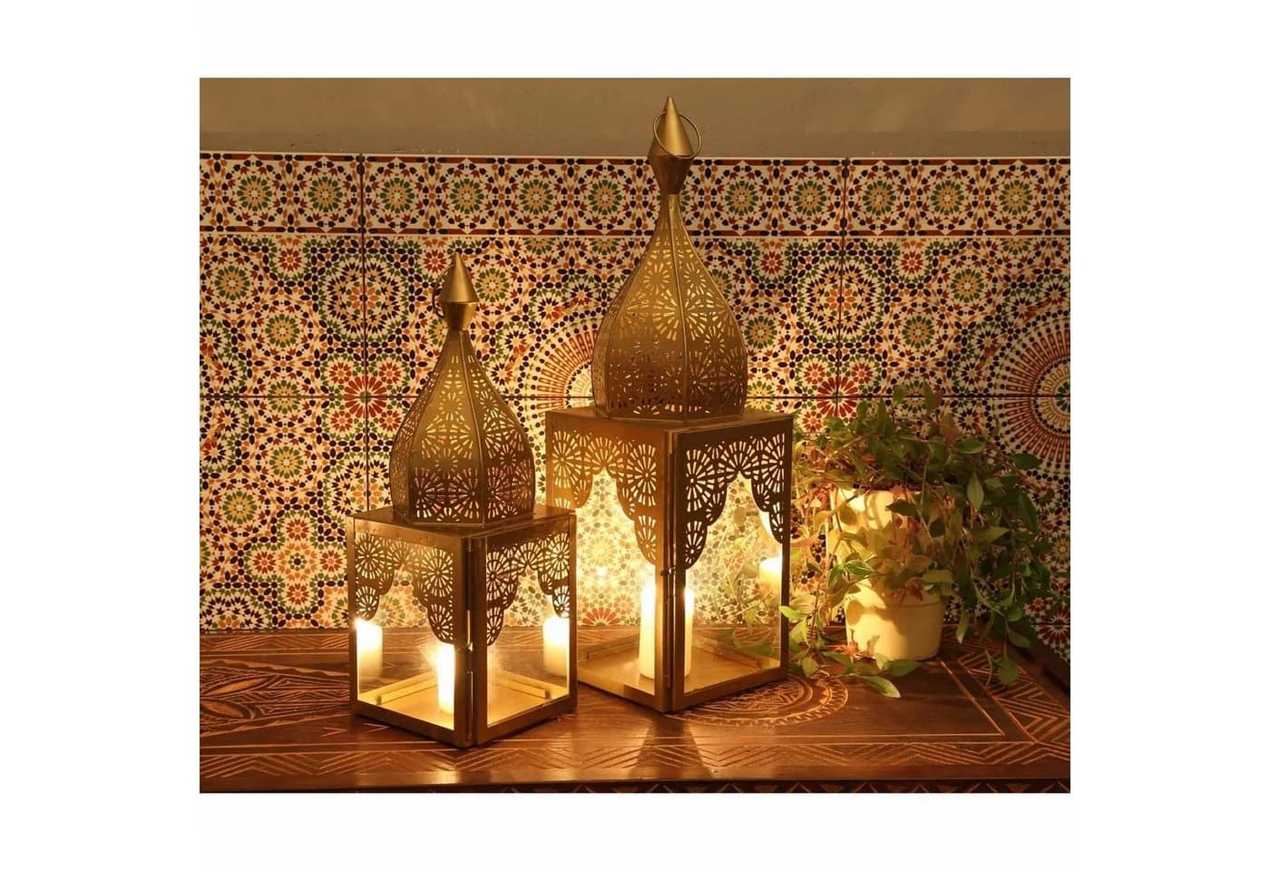 Casa Moro Ramadan Laterne Gold 2er Set Orientalisches Windlicht