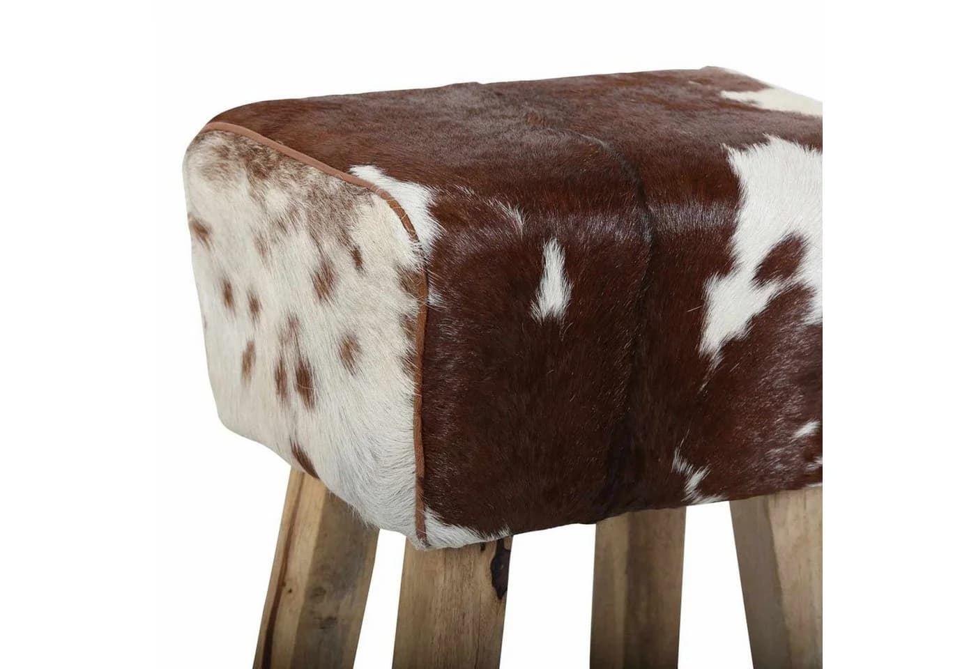 Casa Moro Sitzhocker Benisha Kuhfell Optik Retro Hocker