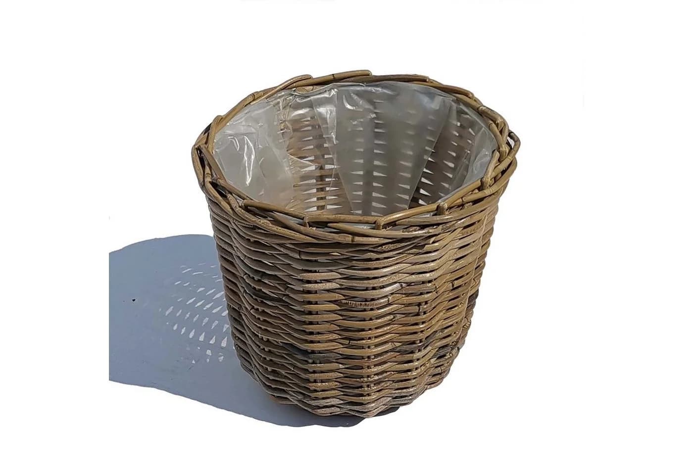Casa Moro Flechtkorb Rattan Korb Meran rund mit Folie Weidenkorb