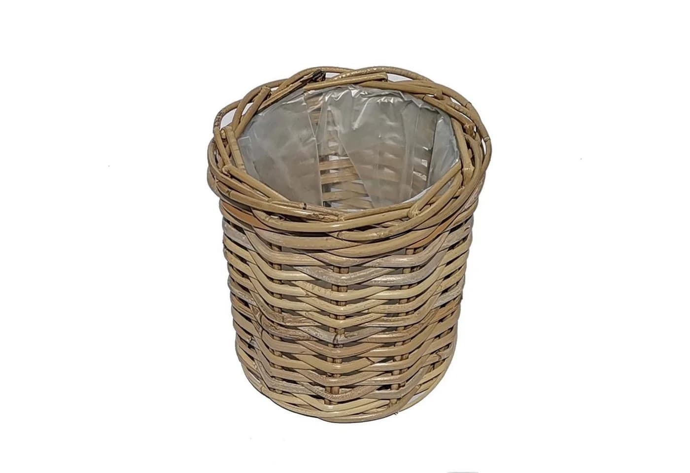 Casa Moro Flechtkorb Rattan Korb Siena rund mit Folie Blumenkorb Pflanzenkorb