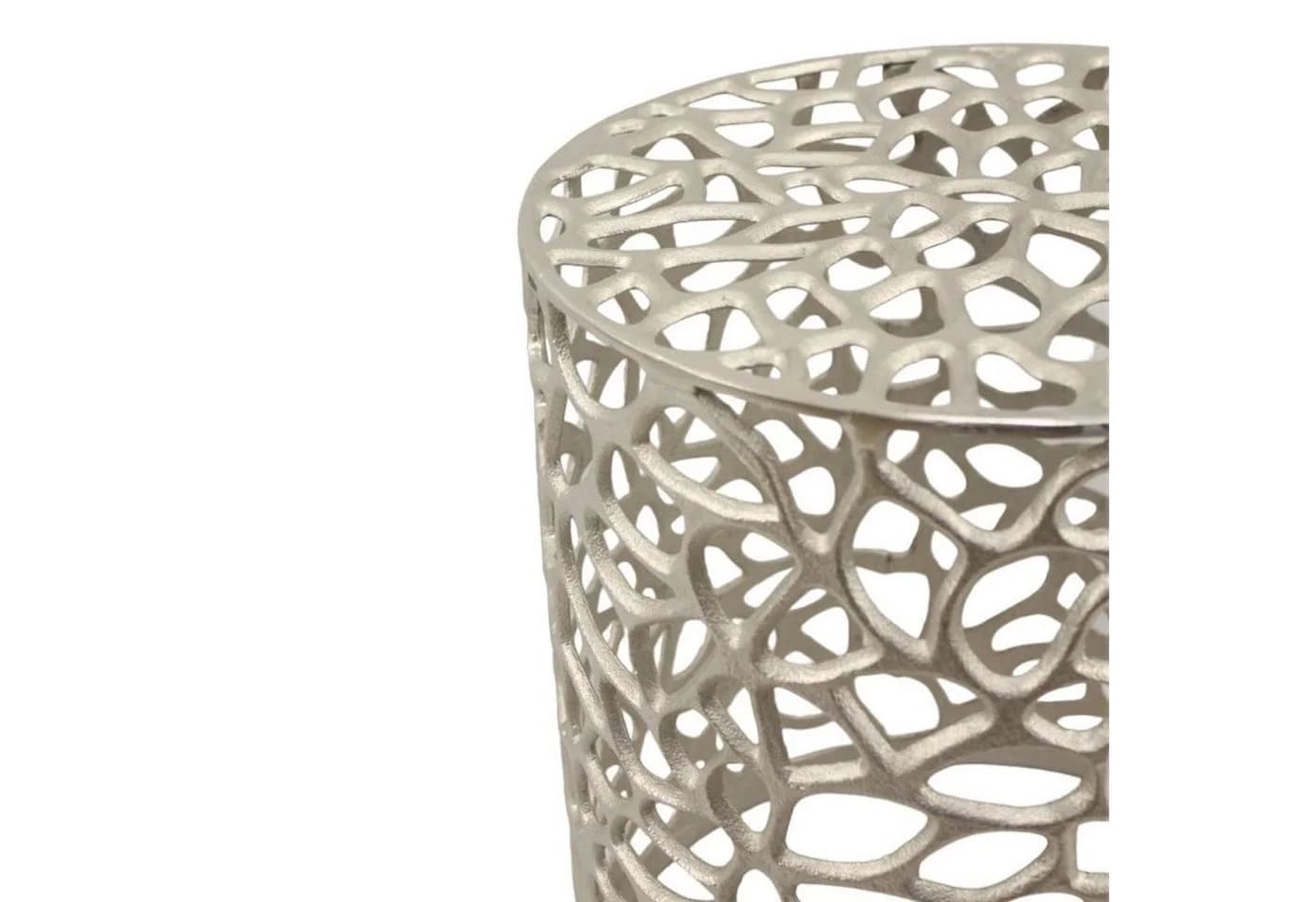 Casa Moro Beistelltisch Silber Aluminium rund Designer Couchtisch