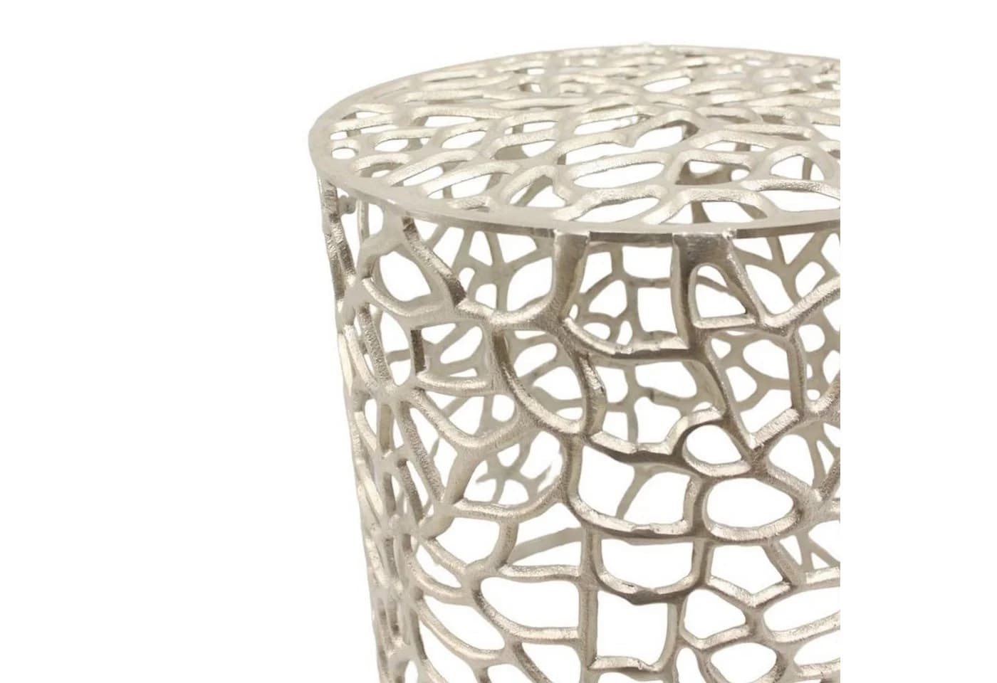 Casa Moro Beistelltisch Dila Silber rund Designer Couchtisch Sofatisch