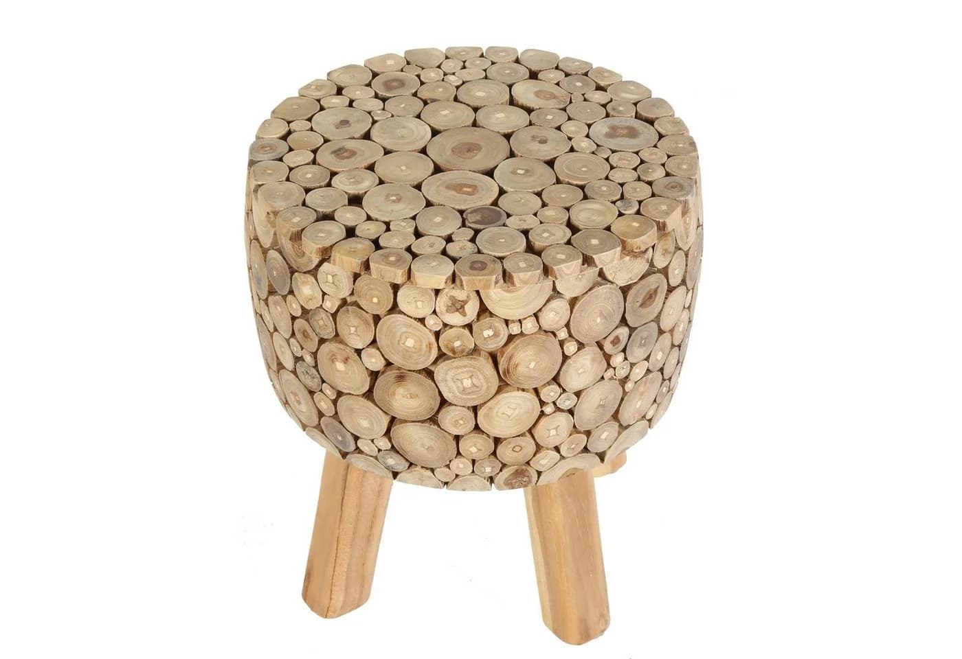 Casa Moro Hocker Beistelltisch Holz Hocker Nachttisch Beige Braun