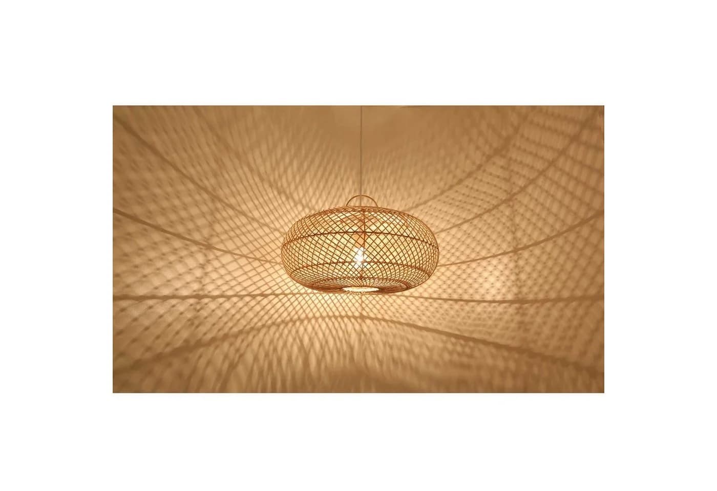Casa Moro Rattan Deckenleuchte Boho Pendelleuchte Wohnzimmer Esszimmer Natur Lampe