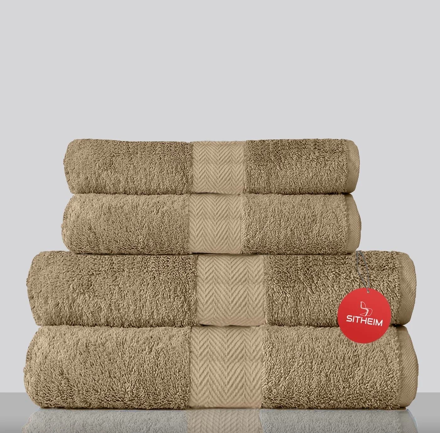 Sitheim-Europe Handtuch Set KING TUT 4-tlg. Beige 100% ägyptische Baumwolle