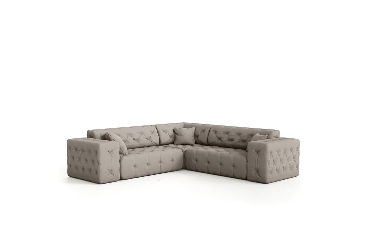 Fun Möbel Ecksofa CHANTAL Universal in Creme Stoff Opera Velvet