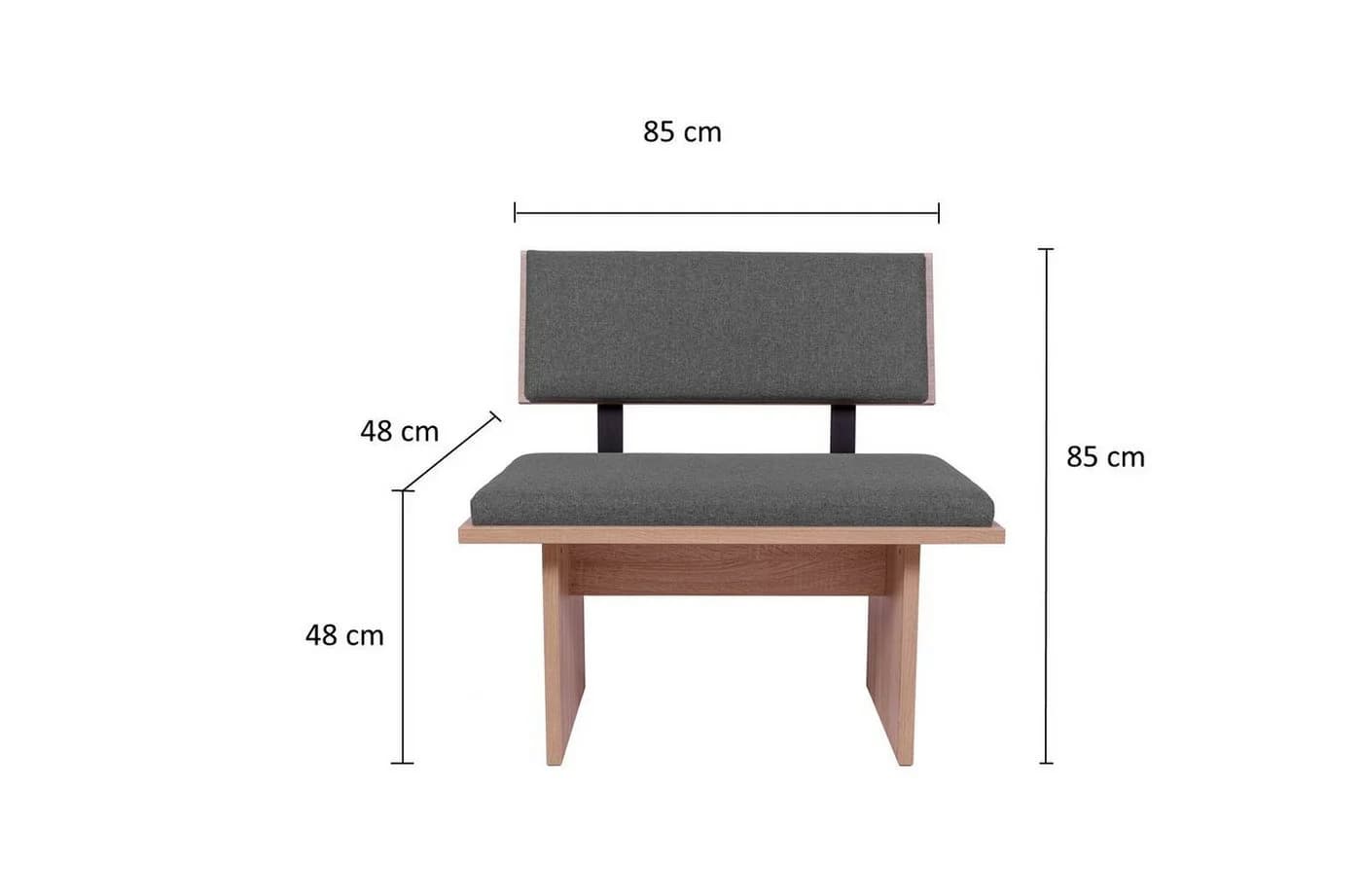 kundler home Essbank 'Die Stilvolle' 85 cm Eiche Premiumdekor