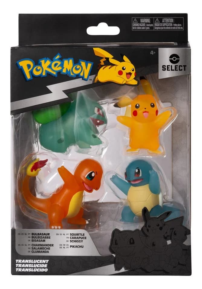 Jazwares Pokémon Select Battle Figur 4er Pack Bisasam Glumanda Pikachu