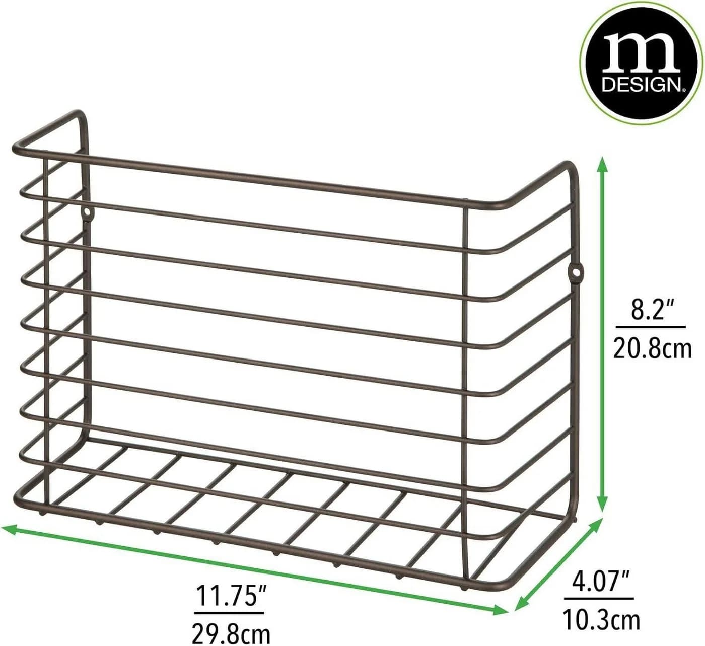 mDesign Hängekorb Aufbewahrung Drahtgitter Organizer Metall Bronze
