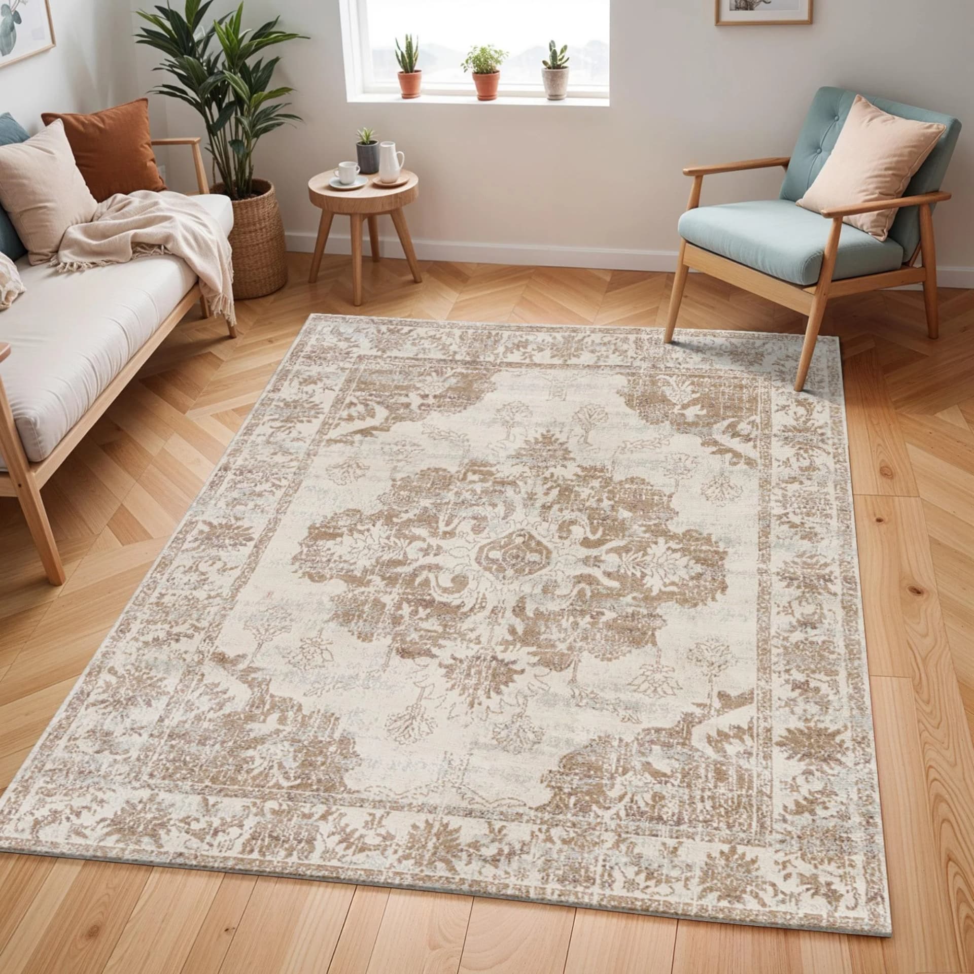 LIVABLISS Teppich KASSIOPI Beige Vintage Orientalisch 200x275 cm