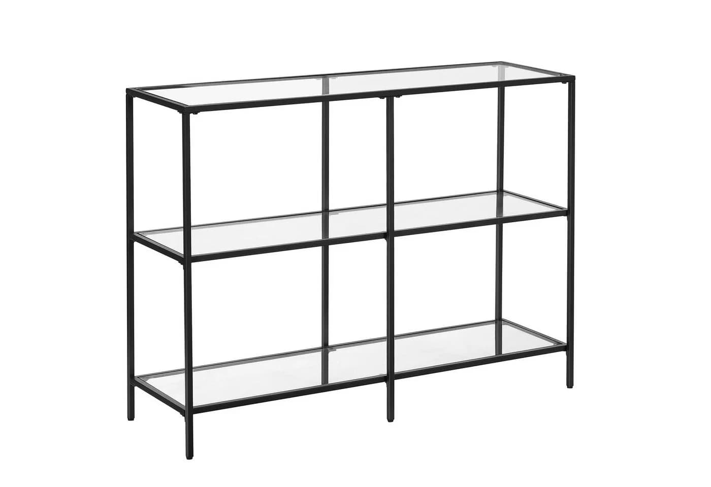 VASAGLE Konsolentisch Beistelltisch Flurtisch 100/130cm Hartglas