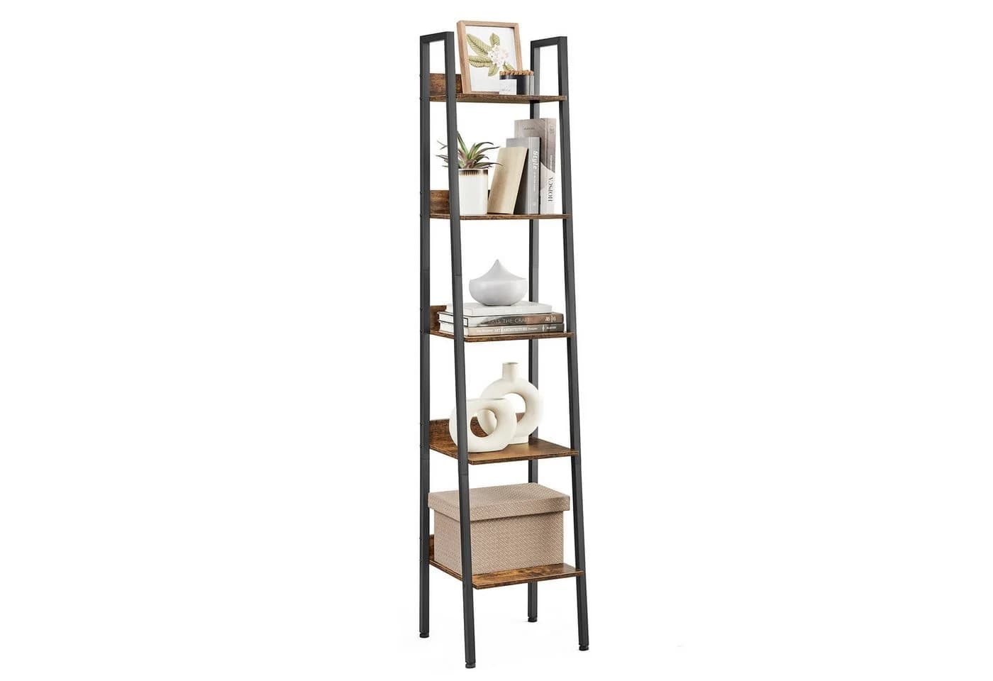VASAGLE Bücherregal 140/170 cm Industrie-Design Vintagebraun-Schwarz