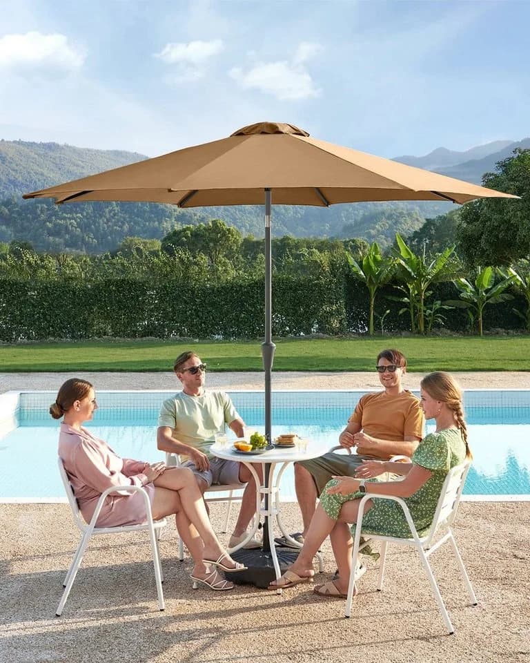 SONGMICS Sonnenschirm 300 cm UPF 50+ Beige