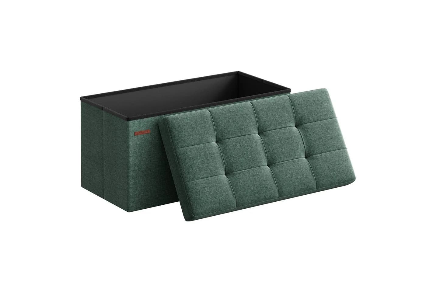 SONGMICS Sitzbank 76/110cm mit Stauraum, klappbare Sitztruhe, Fußbank Pastellrosa
