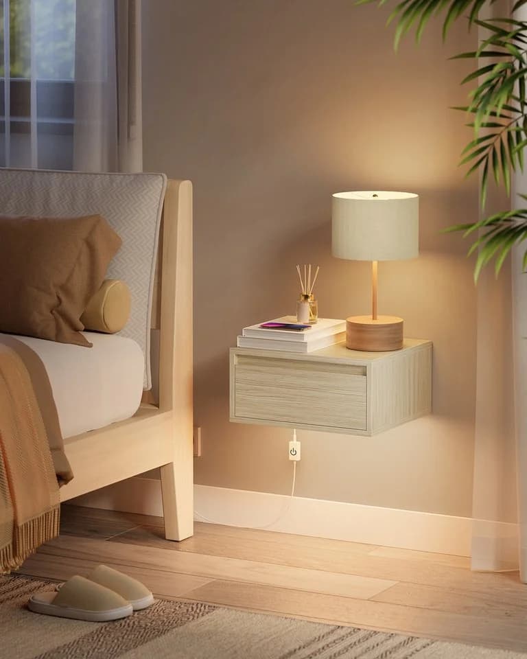 VASAGLE Nachttisch 2er Set Schwebend Beige