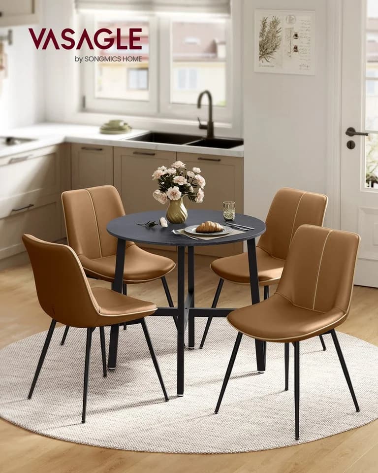 VASAGLE Esstisch Rund 80 cm Industrie-Design