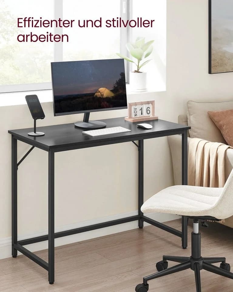 VASAGLE Schreibtisch Computertisch Bürotisch 80/100/120/135/160 cm Modern