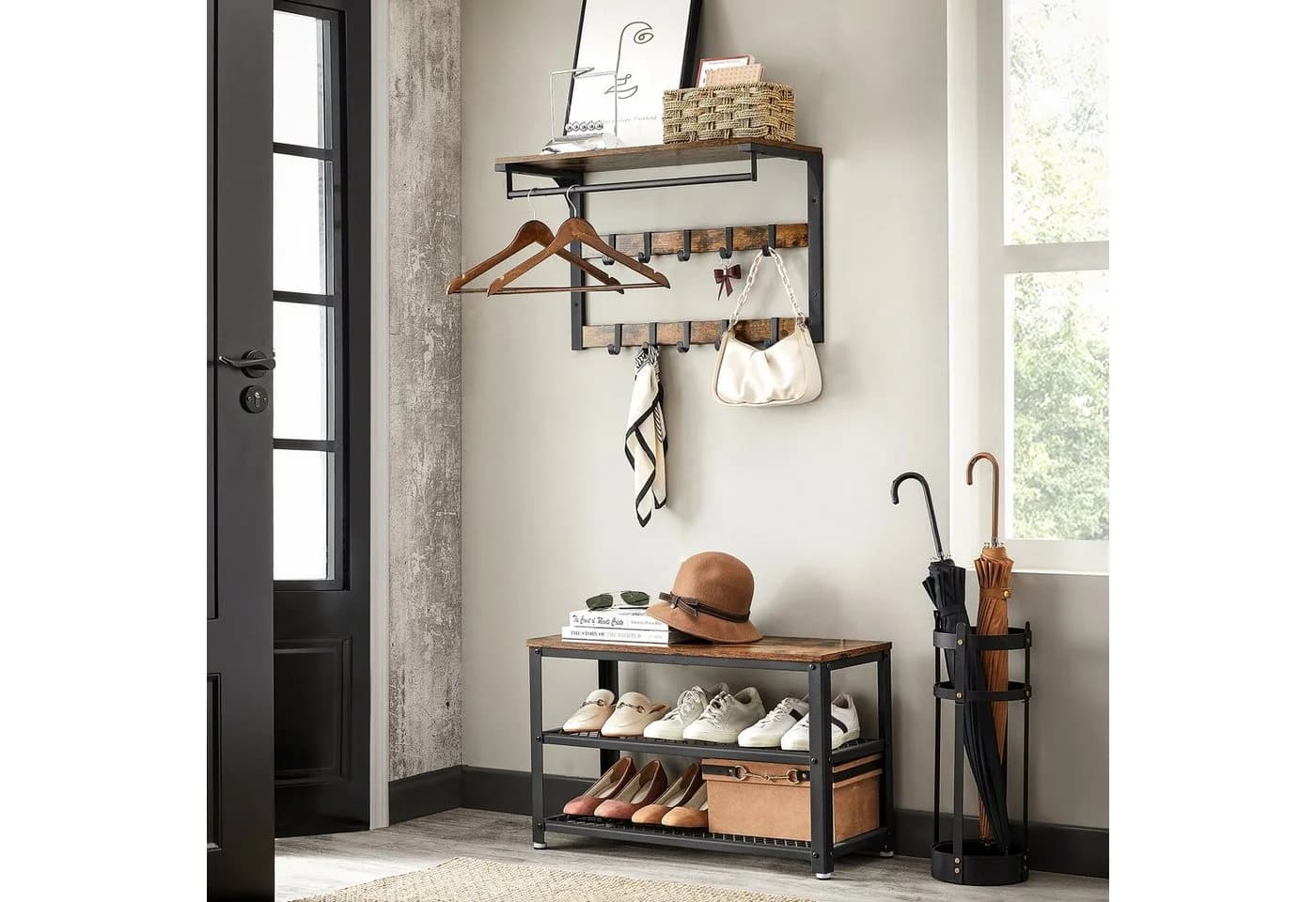 VASAGLE Wandgarderobe 65 x 30 x 42 cm
