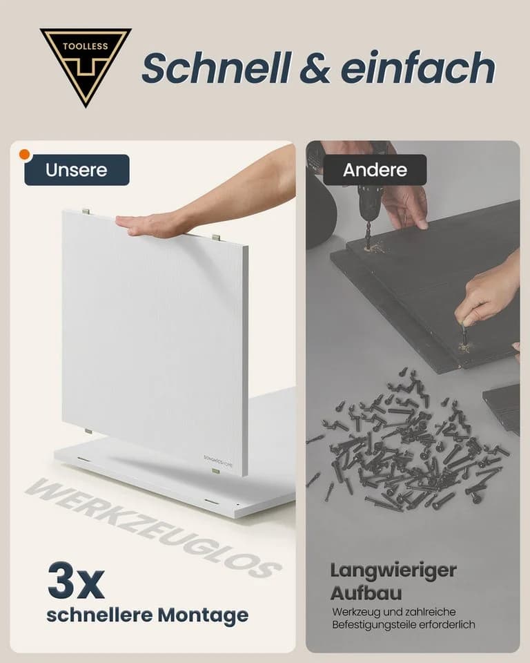 SONGMICS HOME Kommode L-förmig Werkzeuglos 120 cm