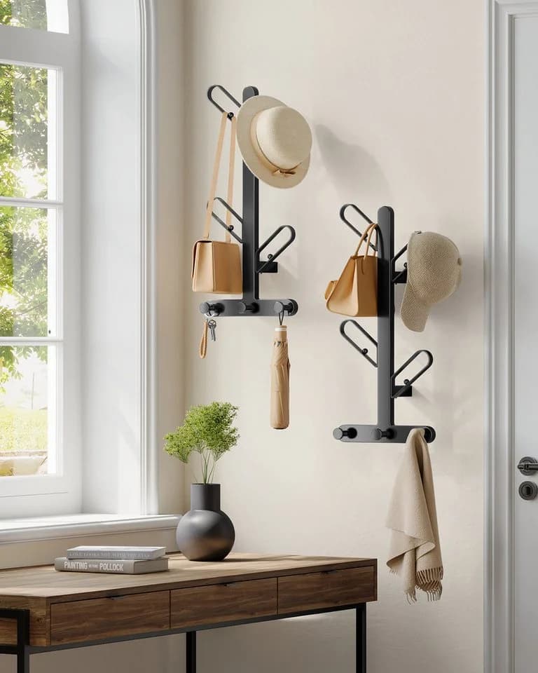 Wandgarderobe in Baum-Form, schwarz, strapazierfähig