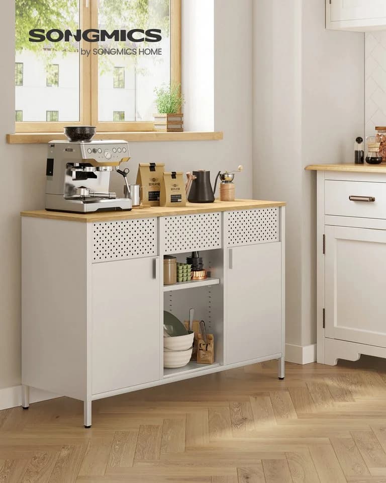 SONGMICS Aktenschrank Metallschrank Vintagebraun-Mattschwarz