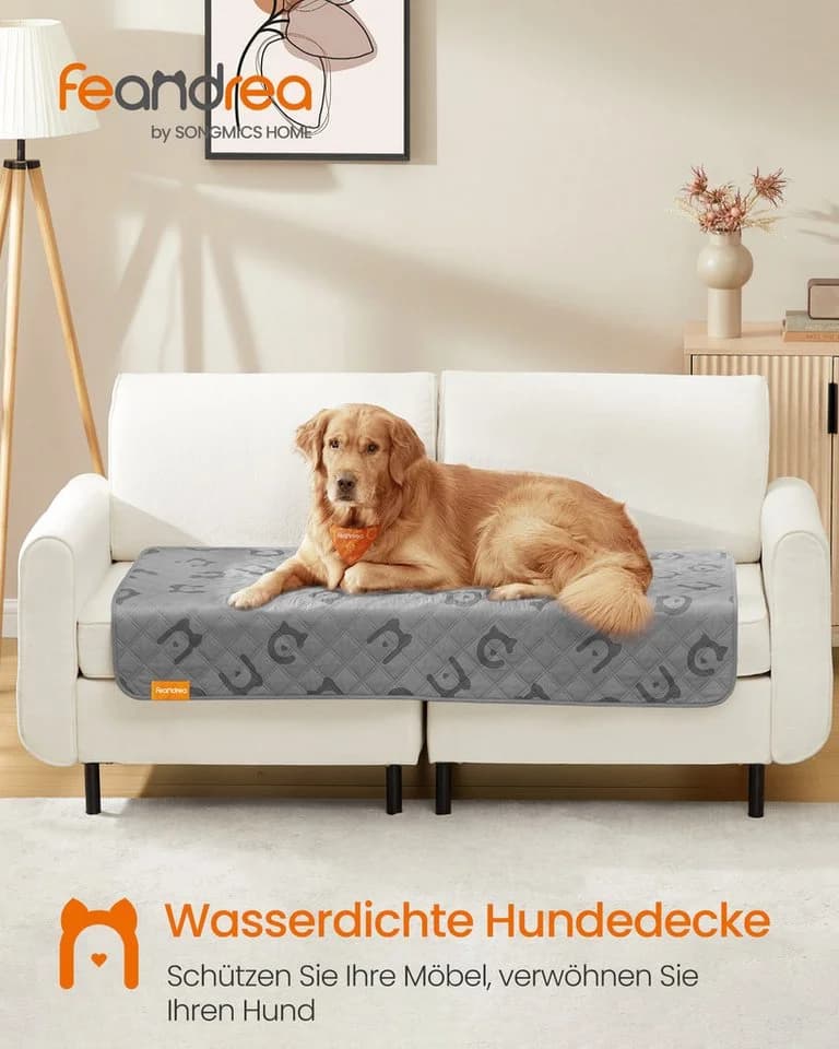 FEANDREA Tierdecke Wasserdichte Hundedecke Grau