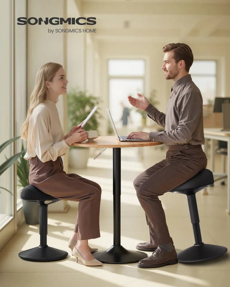 SONGMICS Arbeitshocker Stehhocker 360° neigbar Schreibtischstuhl Anti-Rutsch