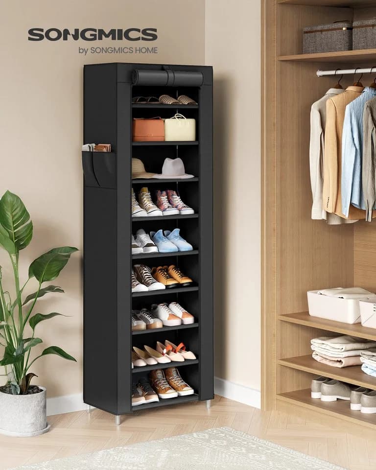 SONGMICS Schuhregal Schuhschrank 10 Ebenen für bis zu 20/40 Paar Schuhe