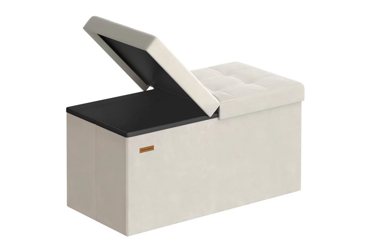 SONGMICS Sitzbank Cappuccinobeige MDF Aufbewahrungsbox