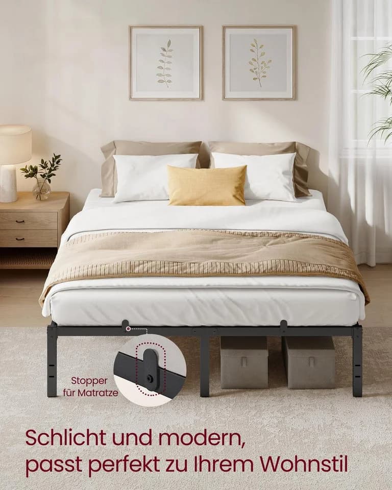 VASAGLE Bettgestell Metallbett Rahmen