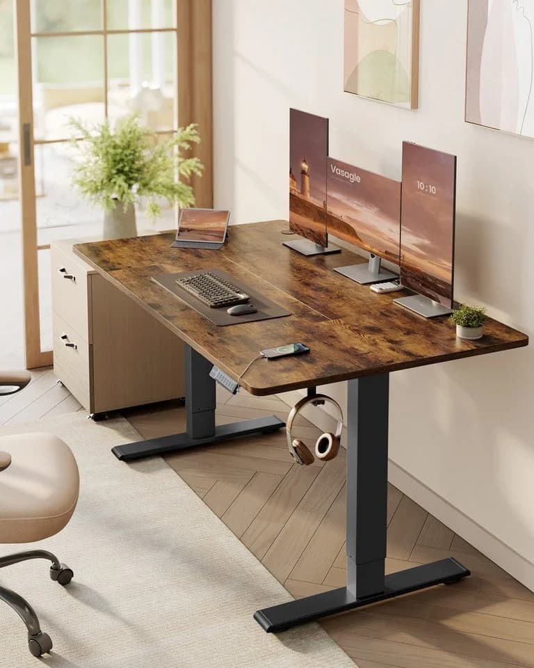 VASAGLE Schreibtisch Höhenverstellbarer USB-C 3 Speichertasten 180cm