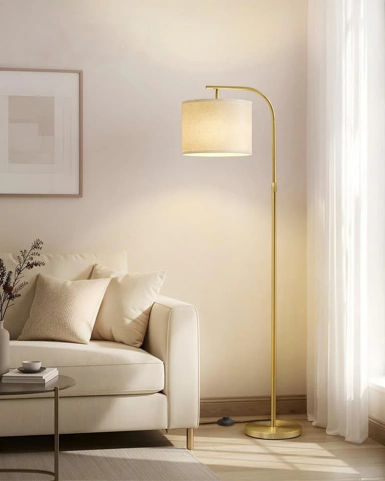 VASAGLE Stehlampe Bogenlampe höhenverstellbar 150-175 cm modern